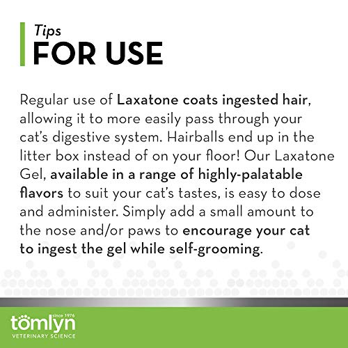 Tomlyn Laxatone Tuna-Flavored Hairball Remedy Gel for Cats and Kittens, 4.25oz