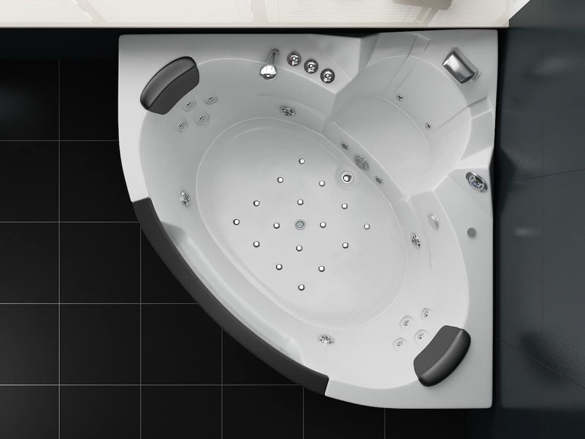 PureHaven Whirlpool 152x152 cm Elegantes Design Heizung Lichttherapie Soundsystem Reinigungsprogramm Bluetooth-Soundsystem