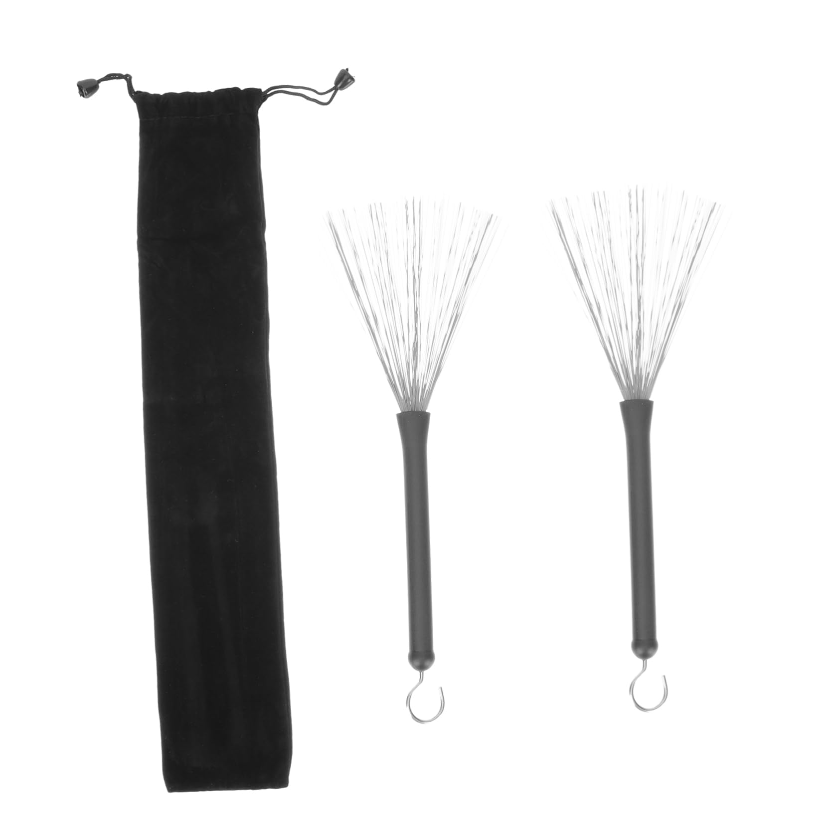Sosoport 1Set Portable Wire Drum Brush with Bag Percussion Brushes for Jazz Rock Youth Bands Compact Lightweight for and Travel