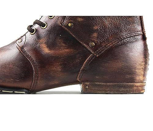 Image of Men's Vintage Brown Chukka Boots Lace-up Motorcycle Casual Leather Shoes Ankle Boot for Men Fashion CD-6015-2-Stylish
