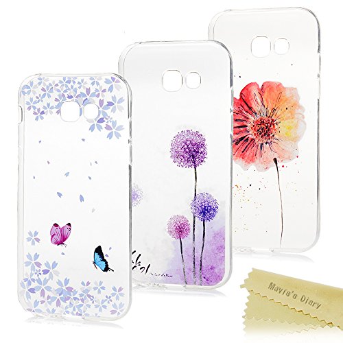 Mavis's Diary 3X Funda Silicona para Samsung Galaxy A5 2017, Gel TPU Ultra Slim Suave Cover Carcasa Case Bumpara Shock-Absorción y Anti-Arañazos - Funda Hecho para Samsung Galaxy A5 2017