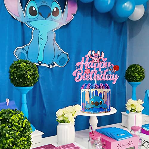 Juyrle Pink Birthday Cake Topper - Girl Cartoon Happy Birthday Cake Decor Party Supplies For Kids Birthday Baby Shower #TOP3