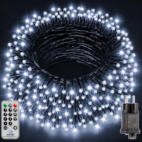 LED Lichterkette Außen Strom kaltweiss - 15M + 5M 150 LED...