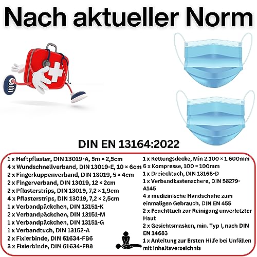 PETEX 43930012 Verbandtasche Inhalt nach DIN 13164, rot – Bild 4