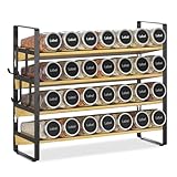 EsLuker.ly Gewürzregal Gewürz Holz Organizer Gewürzorganizer, 4-stufiges Bambus Spice Rack Organizer Gewürzregale Gewürzständer Gewürzhalter Gewurzregalsystem Stehend & Wand für Küchen Speisekammer
