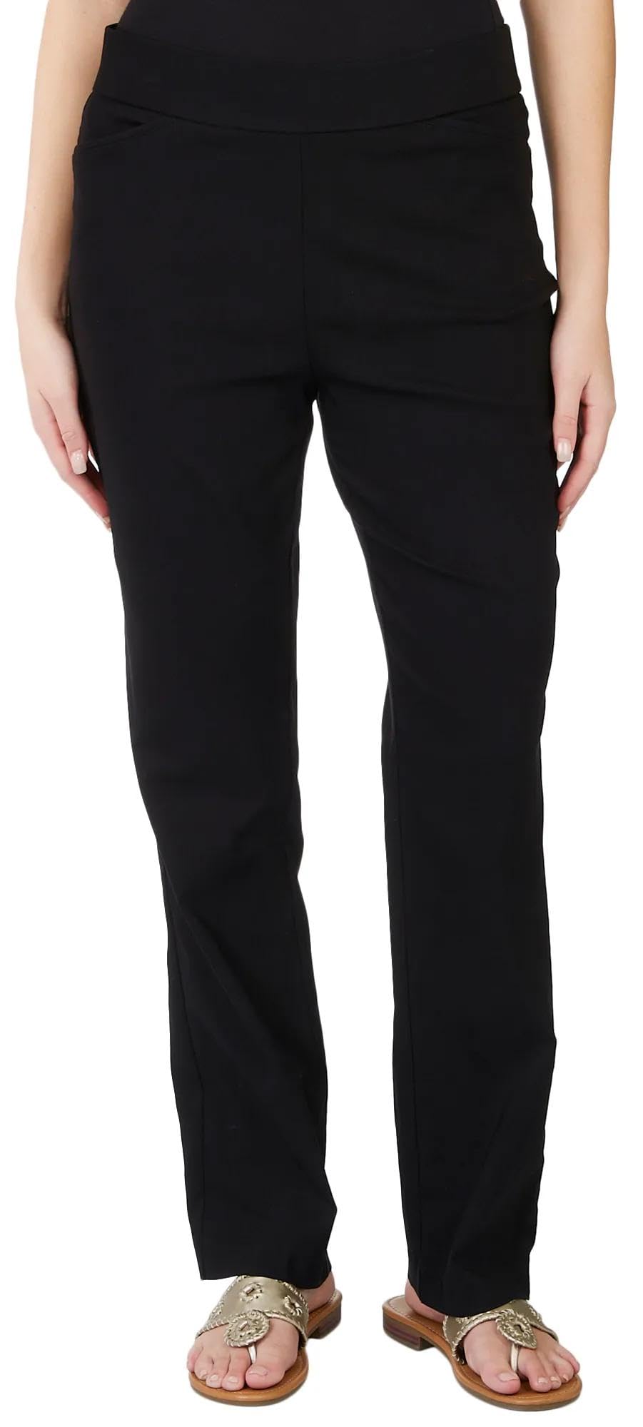 Coral Bay Womens 30 in Solid Tummy Control Pocket Pant