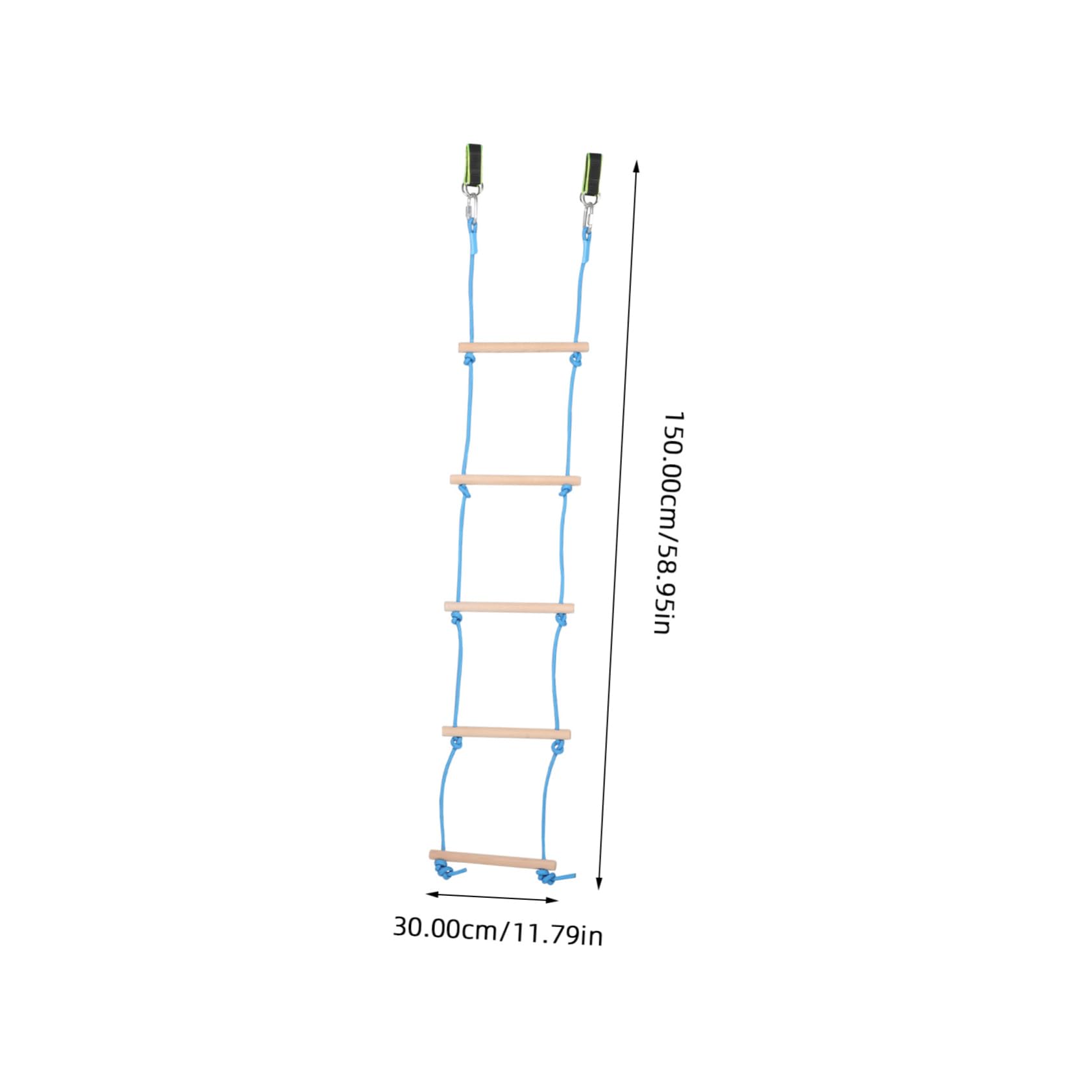 BRIGHTFUFU Indoor/Outdoor Boys and Girls Climbing Toys 5-Step Wooden Ladder Soft Rope Safe Garden Climbing Frame