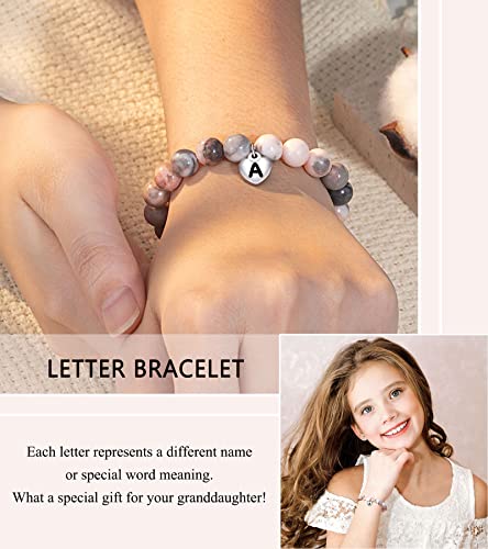 Granddaughter Bracelet Granddaughter Gifts From Grandma, Letter A Initial Cute Charm Bracelets For Teen Little Girls Jewelry 6-8 9 10 11 8-12 14 Year Old Girl Birthday Christmas Valentine's Day Confirmation Easter Grade 2023 Graduation Gifts Ideas For Teenage Teen Girls Trendy Stuff #TOP1
