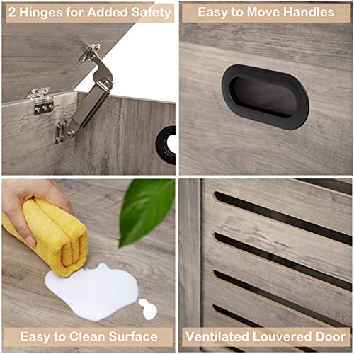 Dinzi Lvj Storage Chest, Wooden Storage Bench Organizer With 2 Safety Hinges, Flip-Top Entryway Shoe Bench, Good Ventilation, Retro Storage Bench For Living Room, Bedroom, Easy Assembly, Greige #TOP7