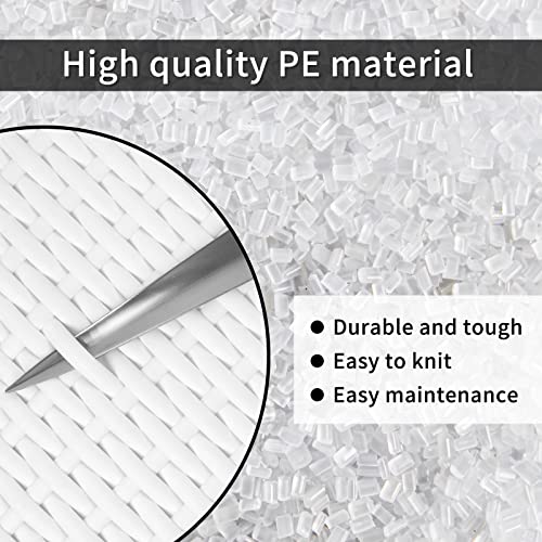 Fammom Patio Furniture Wicker Repair Kit Synthetic Rattan Material For Patio Chair Sets Knit And Replacement Diy Garden Outdoor Patio Furniture Sofa Table,Fruit Baskets, Vases, Etc(White #TOP2