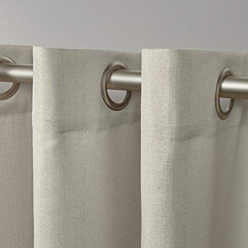 Exclusive Home Curtains Loha Linen Grommet Top Curtain Panel Pair, 54x63, Natural