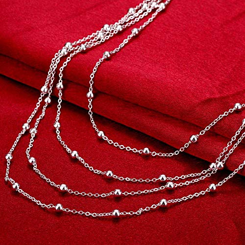 Colliers superposés perles rondes argent 925 ras du cou tendances