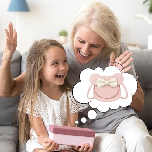 Weenwill Little Mouse Ear Bow Crossbody Purse,Umhängetasche für Mädchen mit Schleife Kleine Schulterhandtasche Kleine Überschlagtasche Umhängetasche für Mädchen,Kinder,Kleinkinder,Teenager