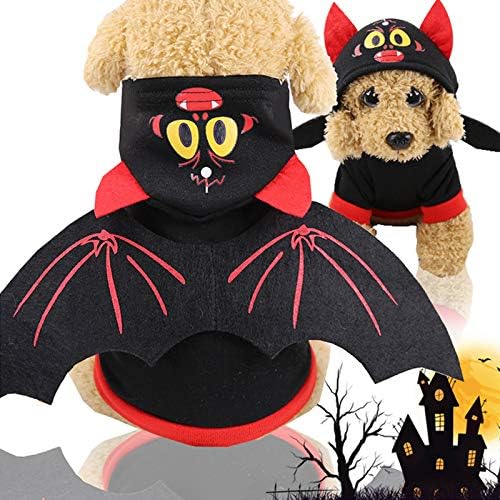 Halloween Katzenkostüm Fledermaus - Lustiges Haustier Kostüm Mit Kürbisglöckchen