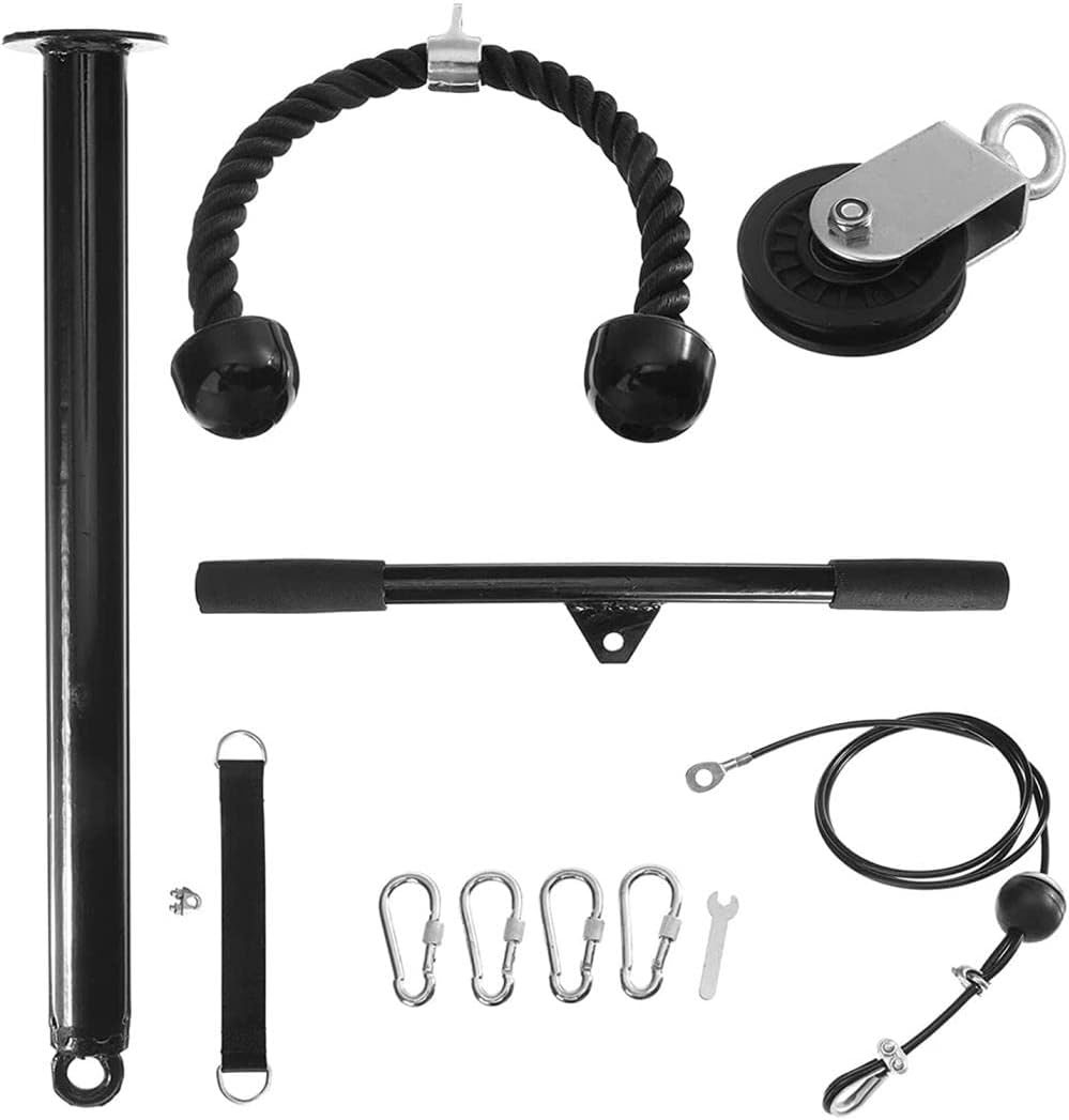 Roller Wheel Exercise Equipment Chest-Expander Pulley Cable High Bar Triceps Brachii Muscle Gym Fitness Equipment with Roller