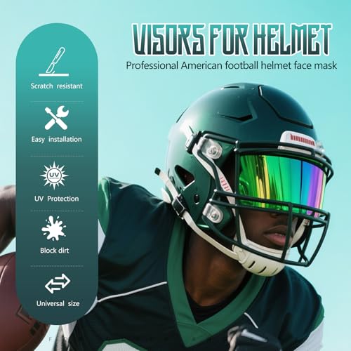 Image of Football Helmet Visor for Helmets, Impact-Resistant Eye Protection for Youth & Adult Football Players