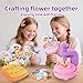 Lqqyee Fabric Flower Bouquets Toys, DIY Arts and Crafts Kits Toys for Kids Ages 4-8, Educational Flower Making Activity Toy Set for Kids, Birthday Gift for 4 5 6 7 8+ Year Old Girls