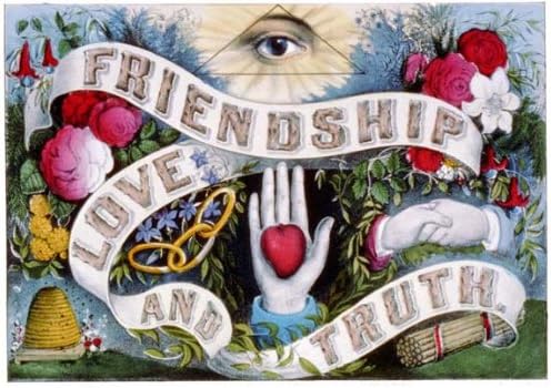 Friendship Love Truth ODD FELLOWS Art print Poster IOOF 12x18 I.O.O.F