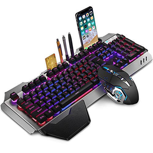 Gaming-Tastatur-Maus-Set mit Hintergrundbeleuchtung, hängende Tastaturkappe Rainbow Mechanische Gaming-Tastatur mit Hintergrundbeleuchtung,