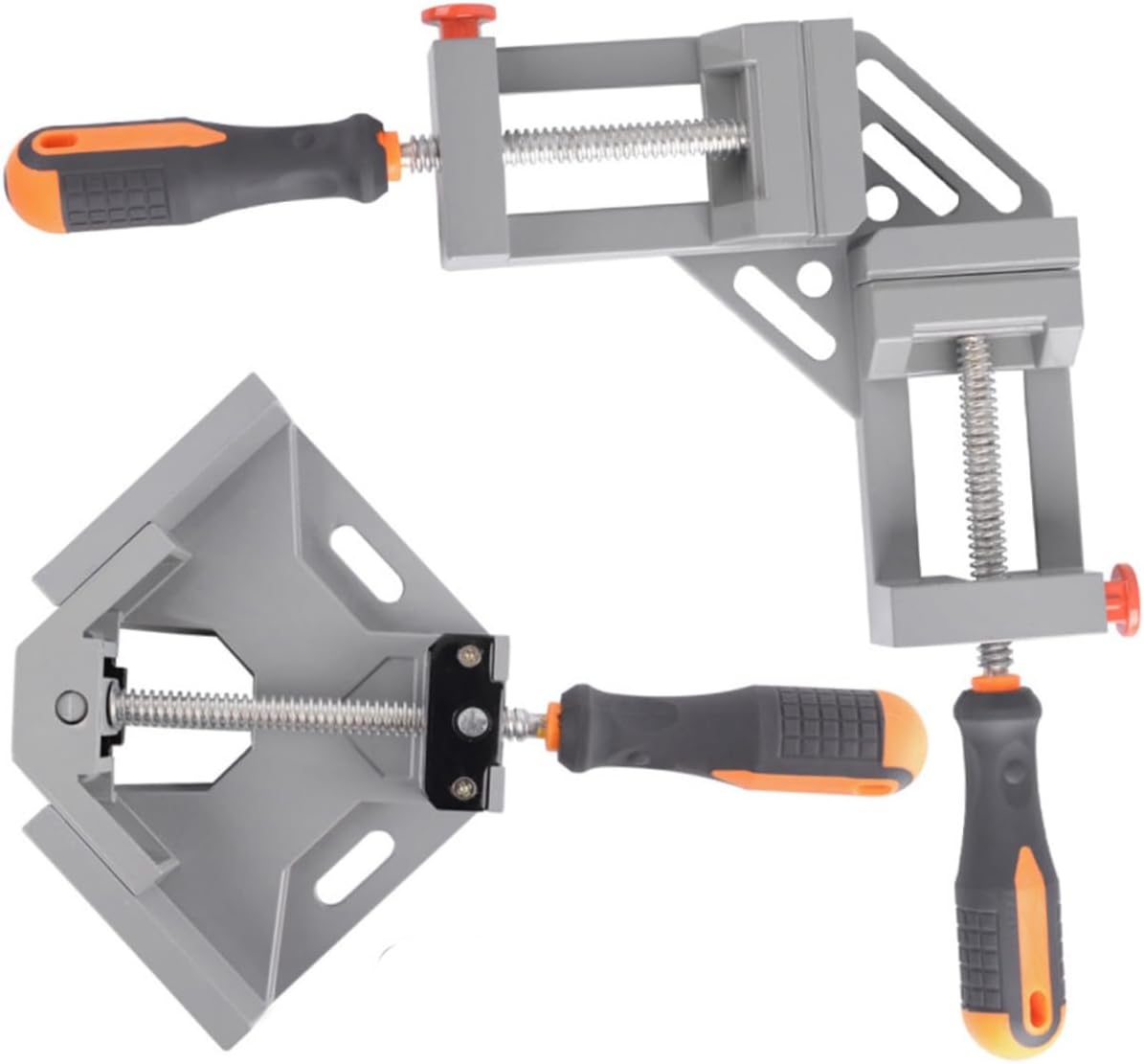 Artibetter 90degree Clamp Right Angle Clamp Woodworking Vise for Photo Frame Aluminum Alloy Corner Vise Single Handle Grey