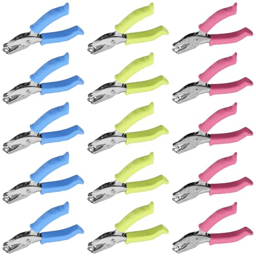 Perforadoras para manualidades y álbumes con 15 perforadoras de papel multicolor