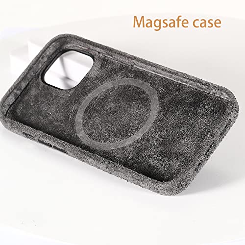 Housses de protection pour iPhone 13 Pro Max : étui cuir antichoc de luxe gris pour 13mini - 3