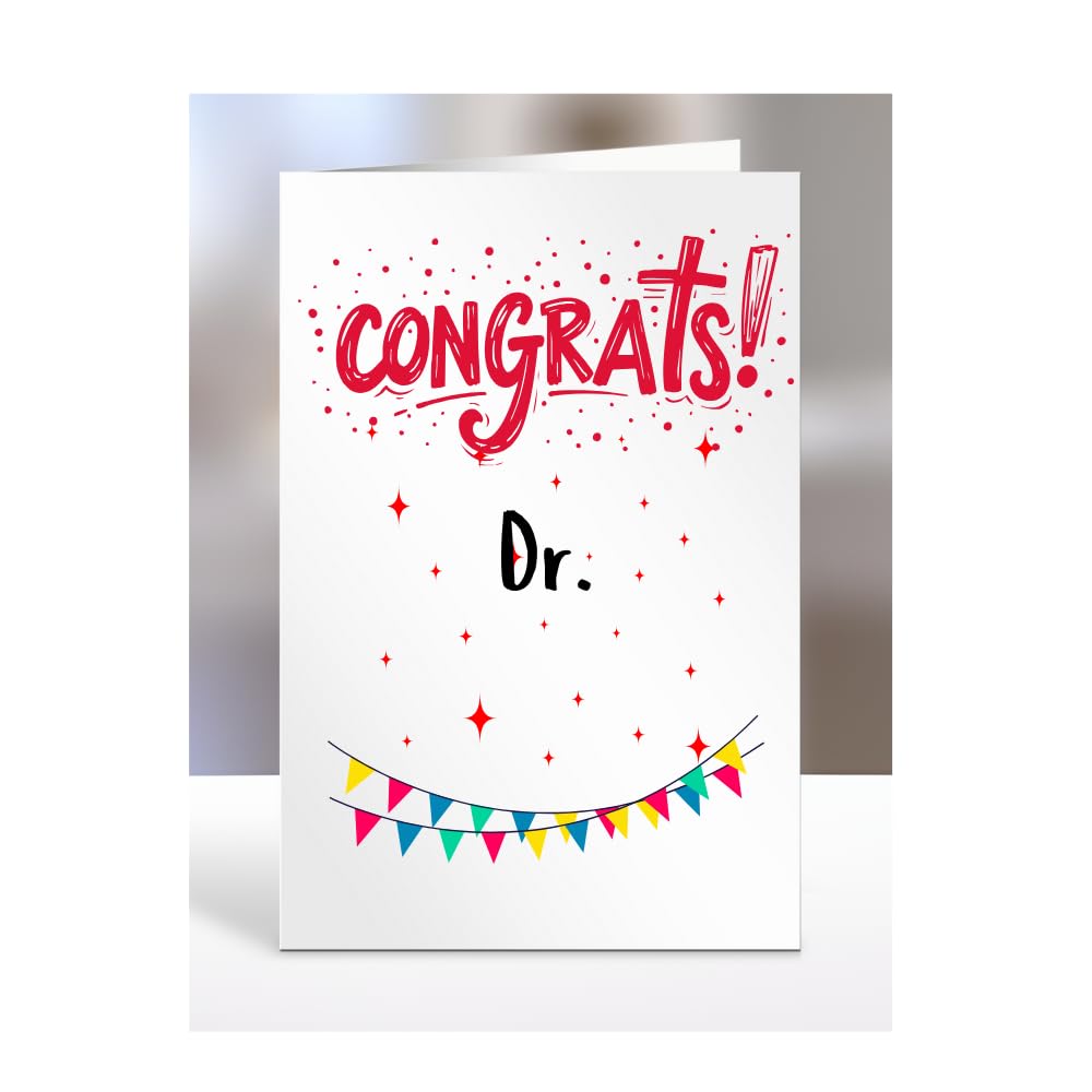 Congrats Dr. Card, gifts for men, women, him, her, happy, presents, cards, female, male, congratulations, well done, on your, Doctor, A5-313_30 โ image 1