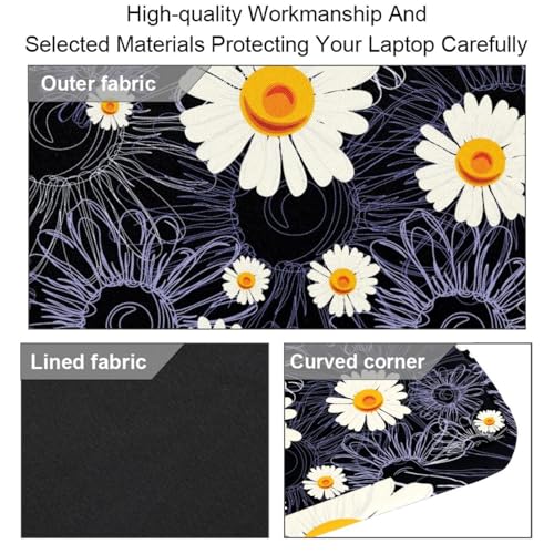 Maletín bandolera con estampado de flores de manzanilla para laptop 13 y 14 pulgadas 4