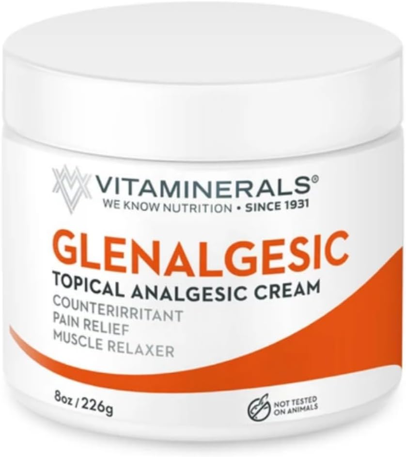 Vitaminerals 171 Glenalgesic® Pain Support Analgesic Balm, Muscle & Joint | Maximum Strength | Menthol | Camphor (8 oz)