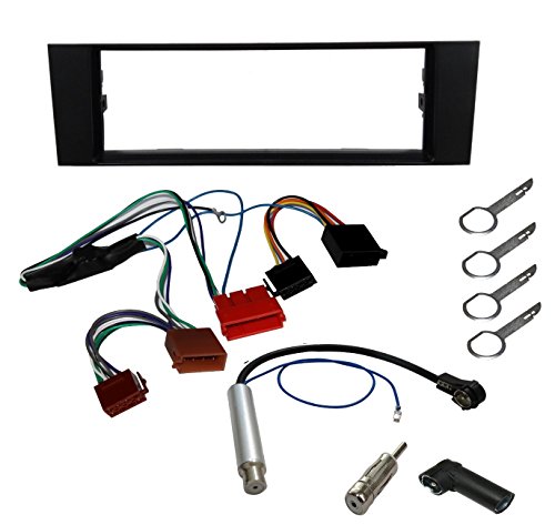 Autoleads FP-05-04 - Mascherina Radio DIN Singola Per Audi A3 A4 A2 TT, Colore Nero