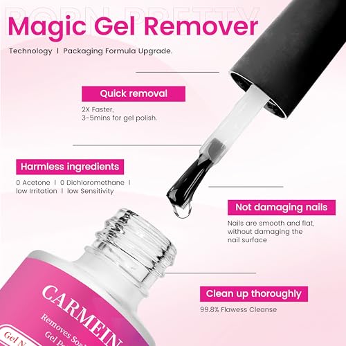 Image of Gel Nail Polish Remover,Professional(1-pack), 15ml /0.5 fl oz, Liquid Formula, Paraben-free, For Natural and Long-lasting Gel Polish Removal for Nail.