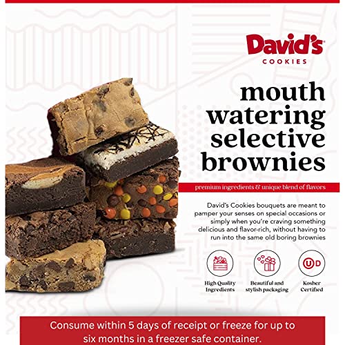 David’s Cookies Assorted Brownies Tin Gift Basket – Delicious, Fresh Baked Brownie Snacks – Gourmet Pure Chocolate Fudge Brownie Slices – Yummy Flavors Ideal Gift For Corporate Birthday Fathers Mothers Day Get Well And Other Special Occasions #TOP1