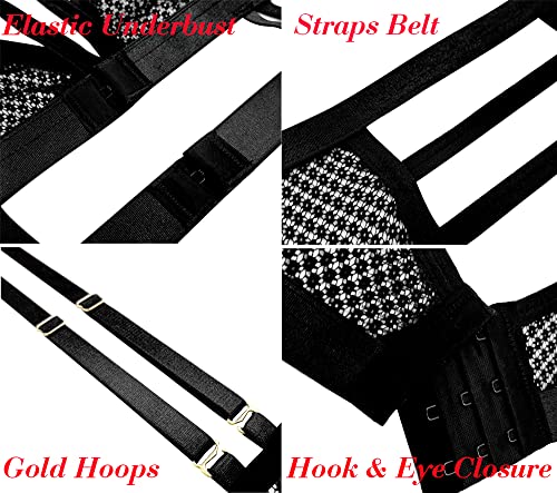 SINMLIN-Women-Lingerie-Set-4-Pieces-Stappy-Garters-Lingerie-Set-Mesh-Bra-and-Panty-Set