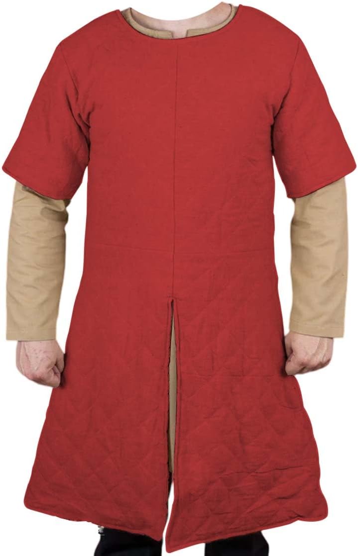Halloween Gambeson Medieval Thick Padded Jacket Under Armor Coat Cosplay Costumes Short Sleeves Natural Cotton