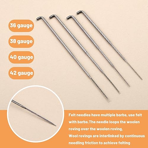 Image of Yizzvb 80 Pcs Needle Felting Needles, Felting Needles Tools Supplies | 4 Sizes Wool Felting Needle Tools Supplies Kit with Felting Needles Fingercots Storage Box for DIY Wool Felting Crafts