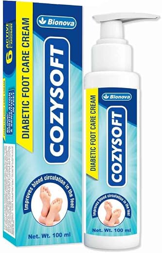Bionova Cozysoft Diabetic Foot Care Cracked Heal Cream 100ml With 6 Active Ingredients Enriched With L-Arginine for Foot B...