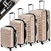 KESSER® 4tlg. Hartschalenkofferset Hard Shell Basic Hartschalenkoffer Trolley Koffer Reisekoffer Reisekofferset Gepäck Rollkoffer Schloss 4 Rollen ABS-Hartschale Teleskopgriff S-M-L-XL Champagne
