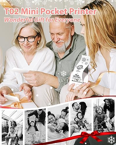 Image of Phomemo Sticker Printer- Print Pods Mini Sticker Printer Maker, Inkless Machine Portable T02, Bluetooth Thermal Pocket Photo Maker for Study Notes, Daily, Photos, DIY, Pink