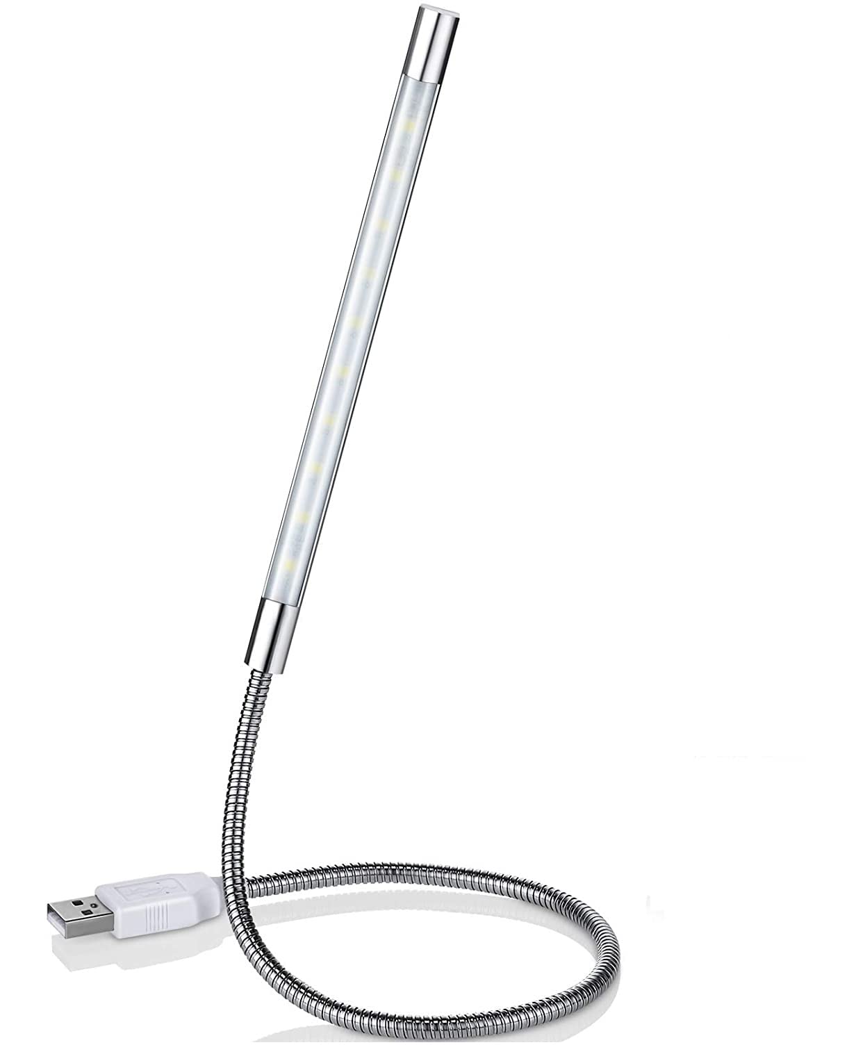 Storin 10 LED Desk Lamp Flexible 5V Pc Computer USB Led Book Lights Table Laptop Notebook Study Work Portable Reading Night Light (Silver) (B0B7DX44HG) Amazon Price History, Amazon Price Tracker