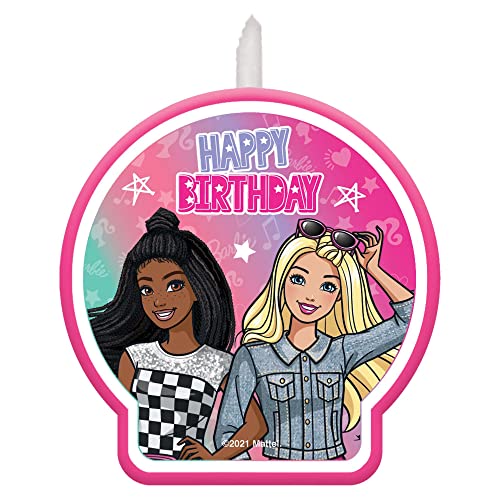 Barbie Dream Together Multicolor Birthday Candle - 2.6" x 2.4", 1 Piece - Perfect for Cake Celebrations