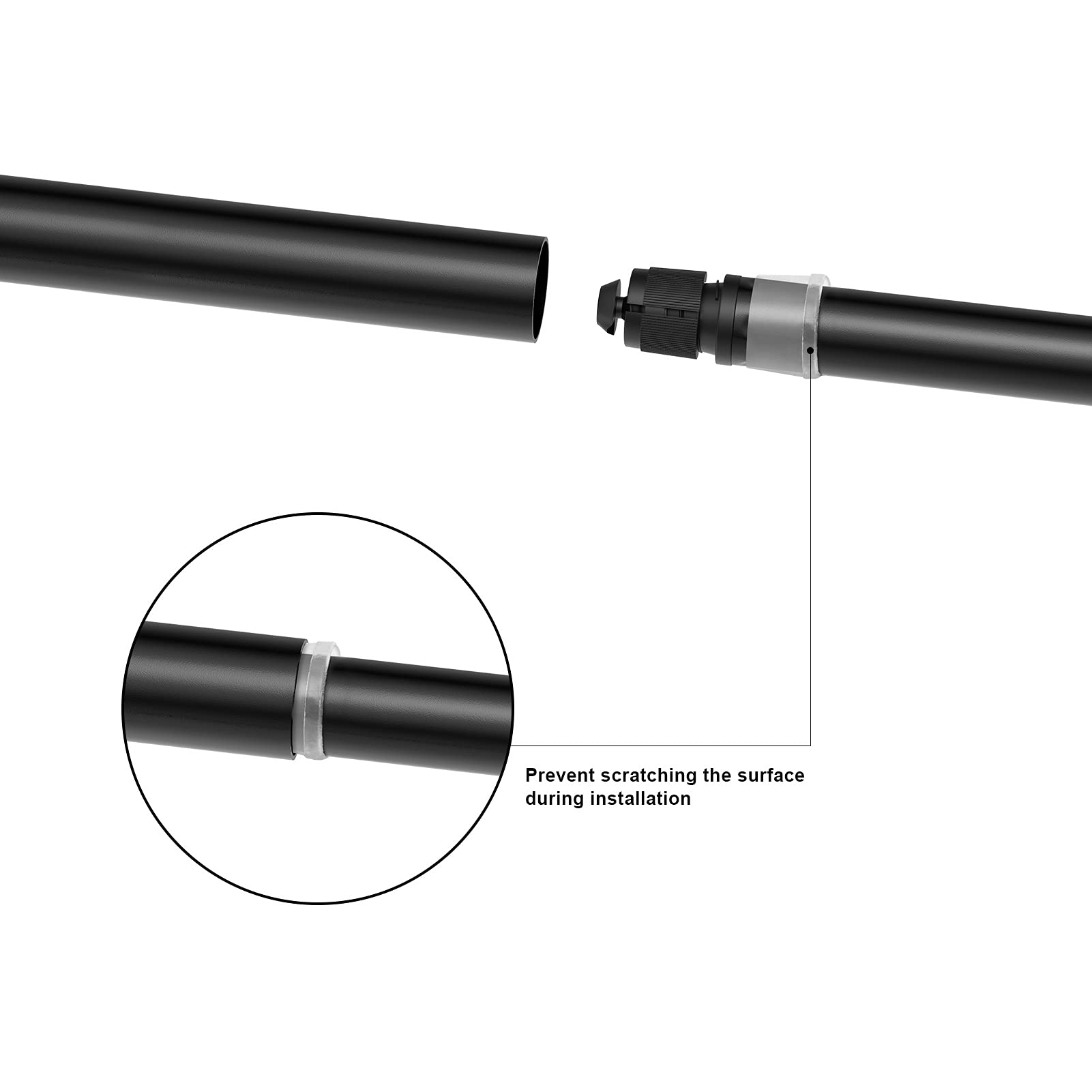 Tringle à Rideau de Douche d'angle sans perçage Tringle à Rideau de