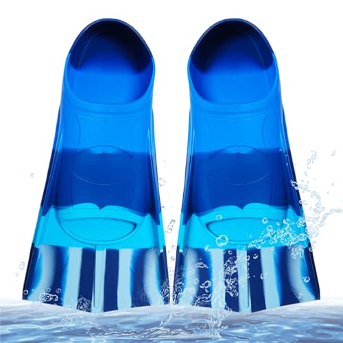 Palmes de natation pour enfants, palmes courtes 100 % silicone, palmes d'entraînement pour enfants et adultes, entraînement en eau libre, plongée avec tuba, plongée pour débutants