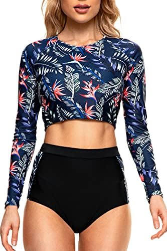 Peddney Women's Rash Guard Long Sleeve 