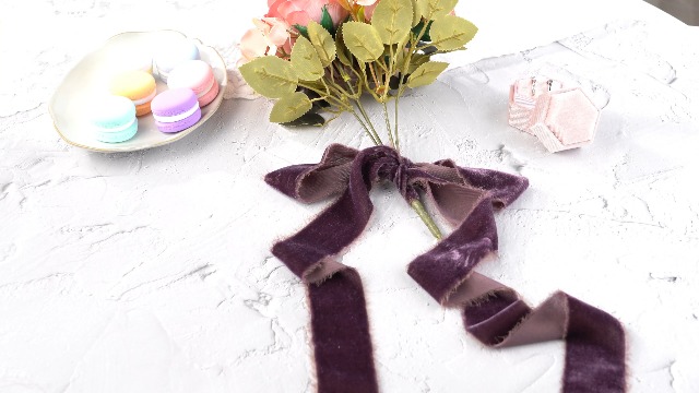 Amazon.com: DINDOSAL Plum Mauve Purple Frayed Velvet Ribbon 1.5