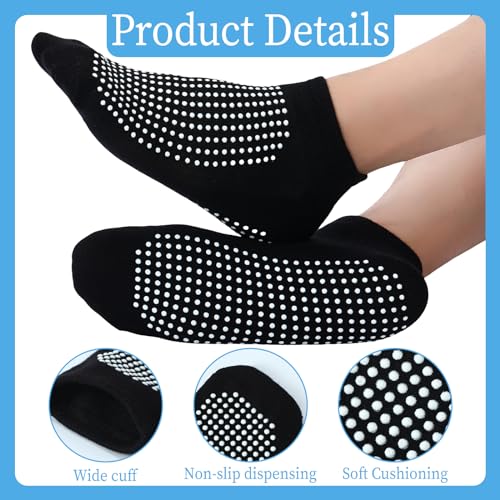 Cozypower 12 Pairs Double Sided Hospital Socks with Grips Fall Prevention Non Slip Yoga Pilates ankle Socks Unisex4