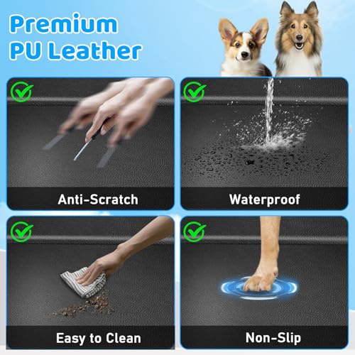 image for URPOWER PU Leather Back Seat Extender for Dogs – Hard Bottom Dog Car
