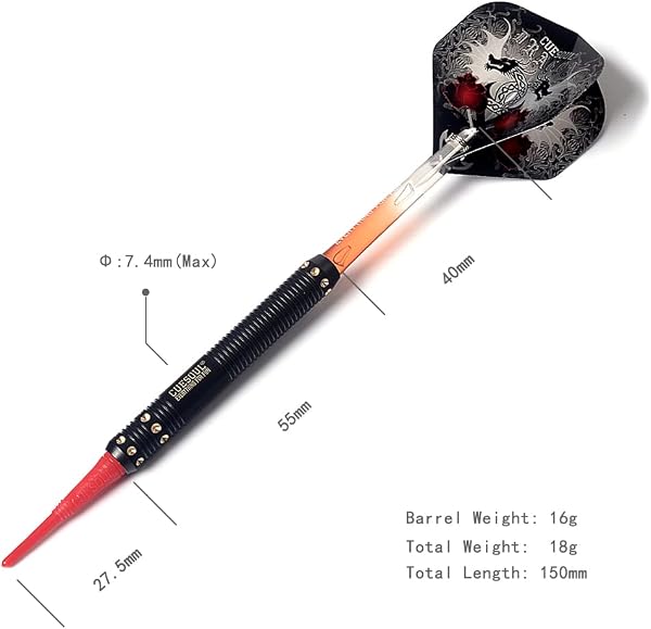 CUESOUL 16 Grams Deluxe Soft Tip Darts Set with Luxury Case£¨Dragon Series£© - 2