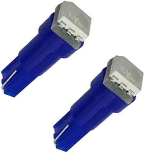 Miniatura 3 de Paquete de 10 bombillas LED T5, color azul 74 73 2723 70 37 2721 cuña, PC74 1 SMD Twist Sockets de repuesto para salpicadero, panel de instrumentos,
