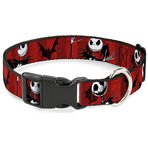 Collar rojo de rayas Jack NBC con clip de plástico de alta resistencia para mascotas 2