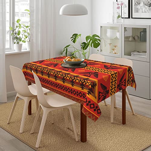 Bapcoku Eagle Native American Ethnical Style Table Cloths For Parties Dining Room Kitchen Wedding Indoor Outdoor Decoration Reusable Washable Tablecloth, Rectangle 54"X72" #TOP3